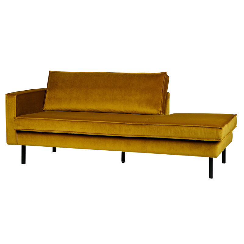 BePureHome-collectie Rodeo Daybed Left Velvet Oker