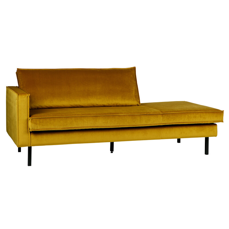 BePureHome-collectie Rodeo Daybed Left Velvet Oker