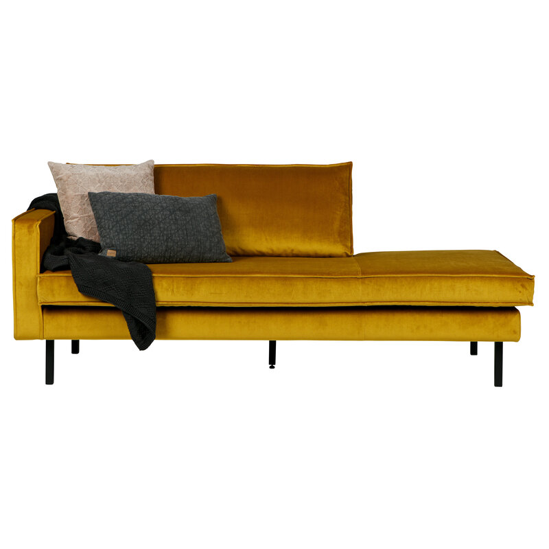 BePureHome-collectie Rodeo Daybed Left Velvet Oker