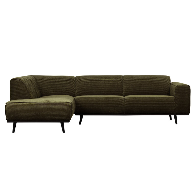 WOOOD-collectie Statement Corner Sofa Left Flat Rib Warm Green