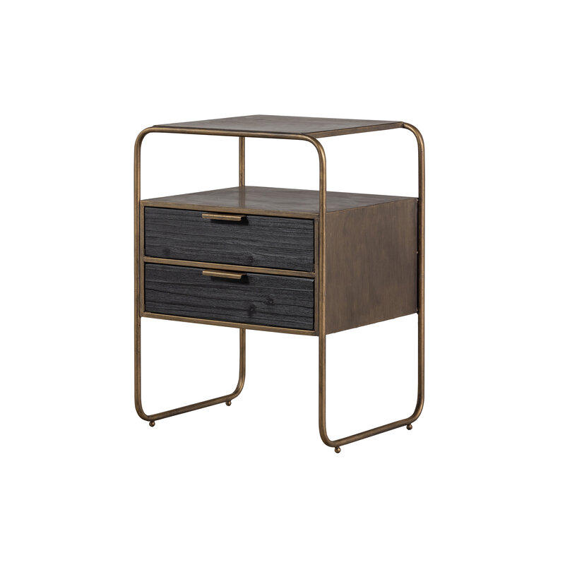 BePureHome-collectie Polite Nightstand Metal/wood Antique Brass