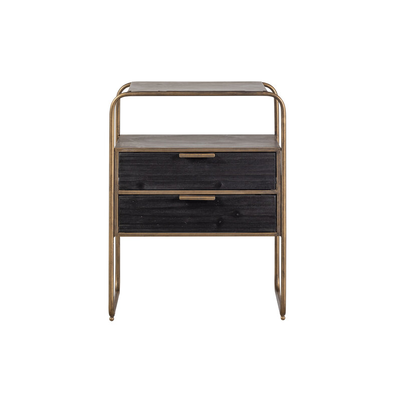 BePureHome-collectie Polite Nightstand Metal/wood Antique Brass