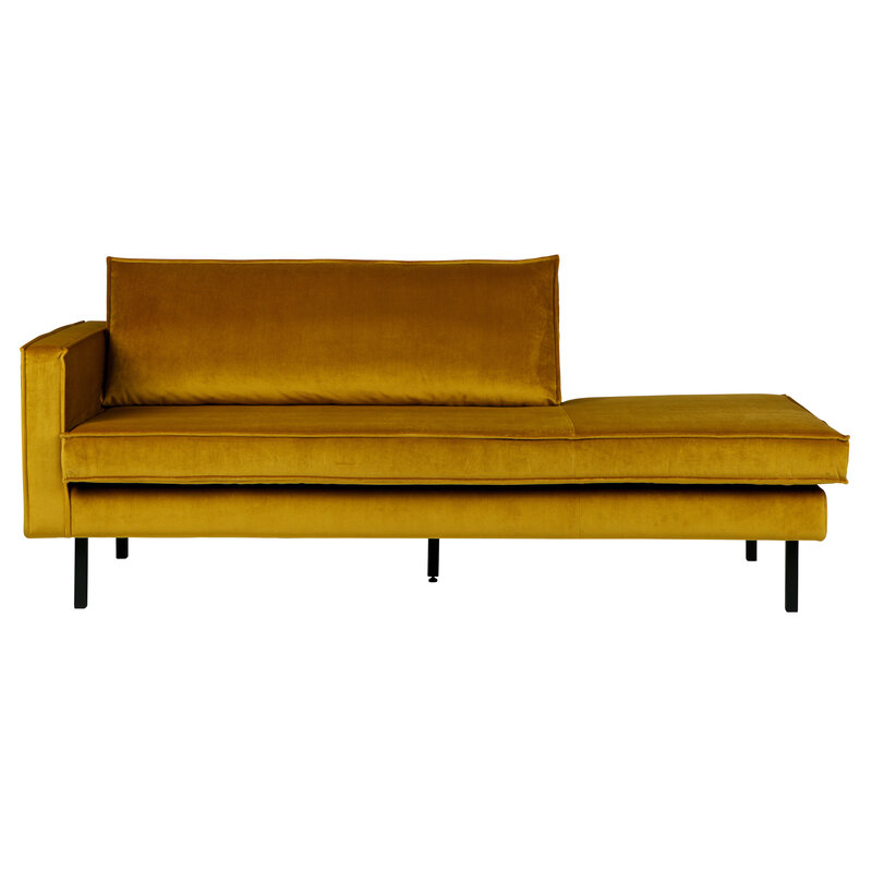 BePureHome-collectie Rodeo Daybed Left Velvet Oker