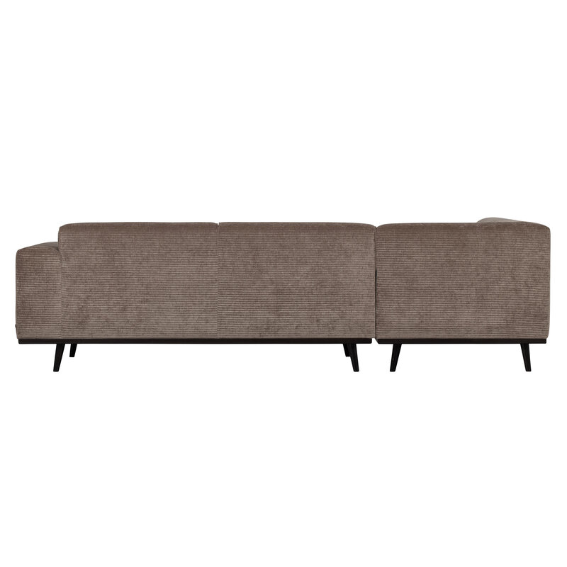 WOOOD-collectie Statement Hoekbank Links Platte Brede Rib Taupe