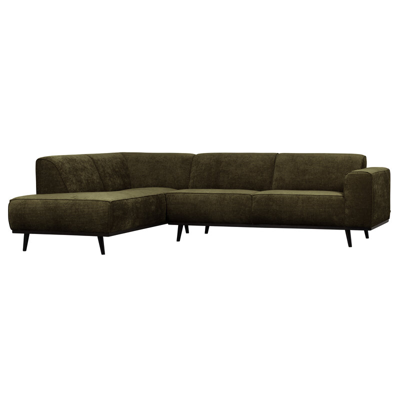 WOOOD-collectie Statement Corner Sofa Left Flat Rib Warm Green