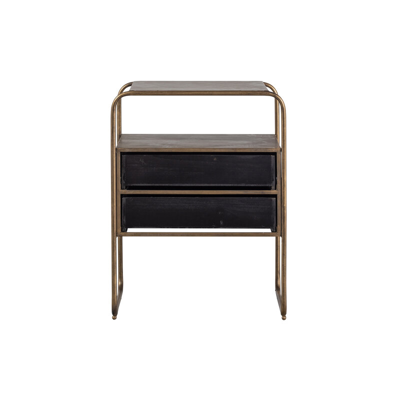 BePureHome-collectie Polite Nightstand Metal/wood Antique Brass