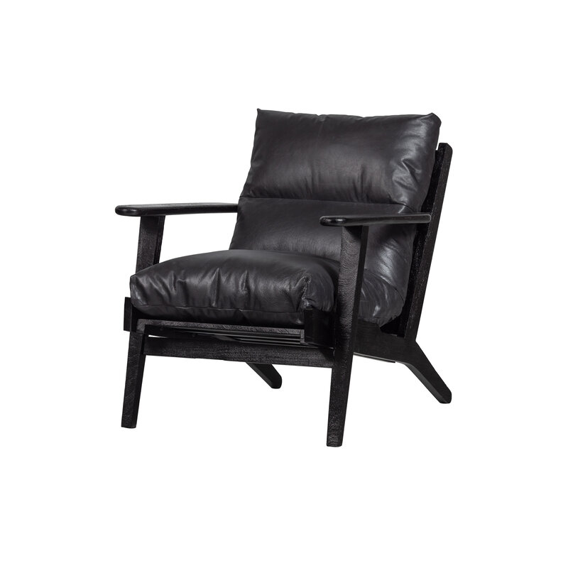 BePureHome-collectie Houston Armchair Real Leather Black