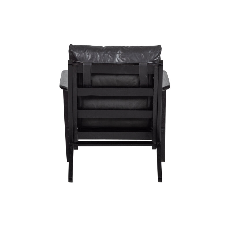 WOOOD-collectie Houston Fauteuil Echt Leer Zwart