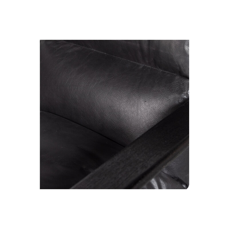 WOOOD-collectie Houston Fauteuil Echt Leer Zwart