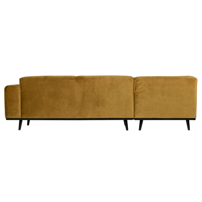 WOOOD-collectie Statement Hoekbank Links Fluweel Honing Geel
