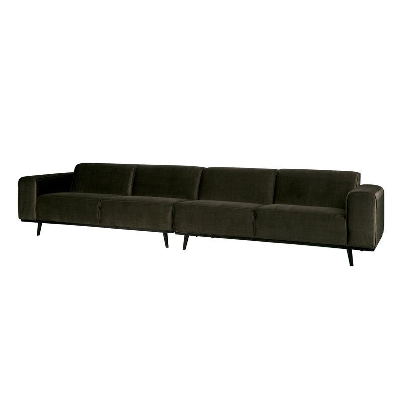 WOOOD-collectie Statement Xl 4-seater 372 Cm Velvet Dark Green Hunter