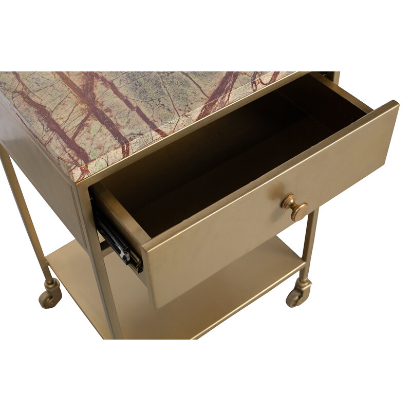 BePureHome-collectie Clinic Nightstand Marble Antique Brass