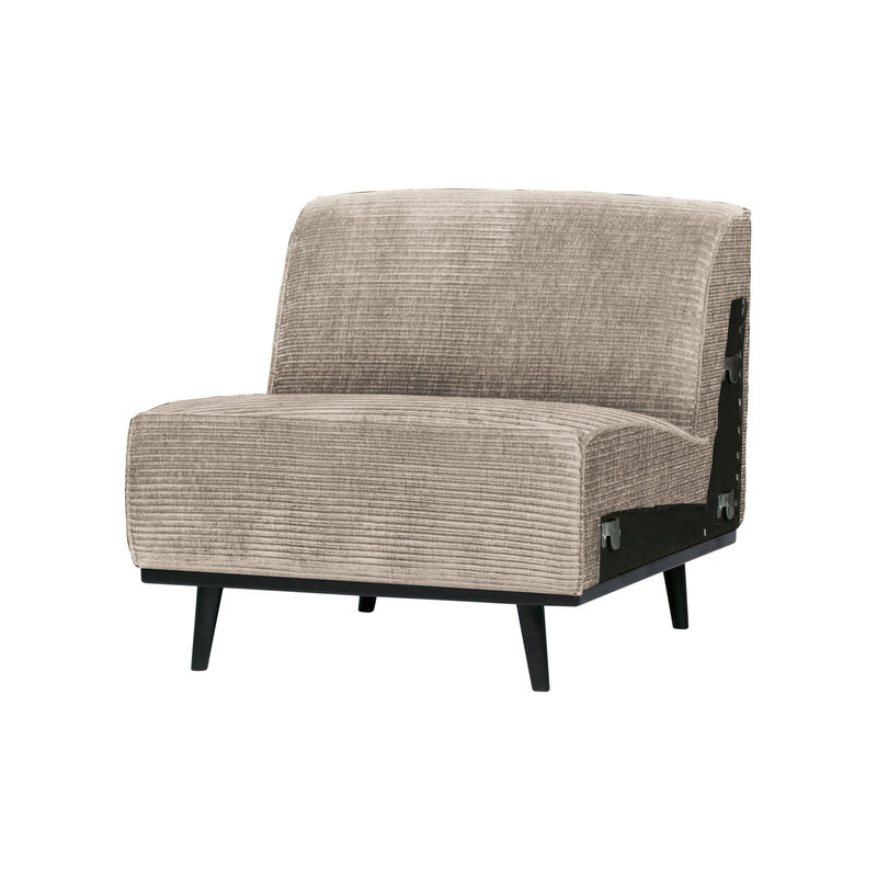 WOOOD-collectie Statement 1-zits Element Brede Platte Rib Clay