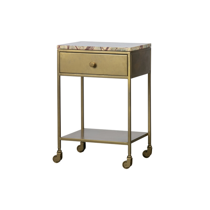 BePureHome-collectie Clinic Nightstand Marble Antique Brass
