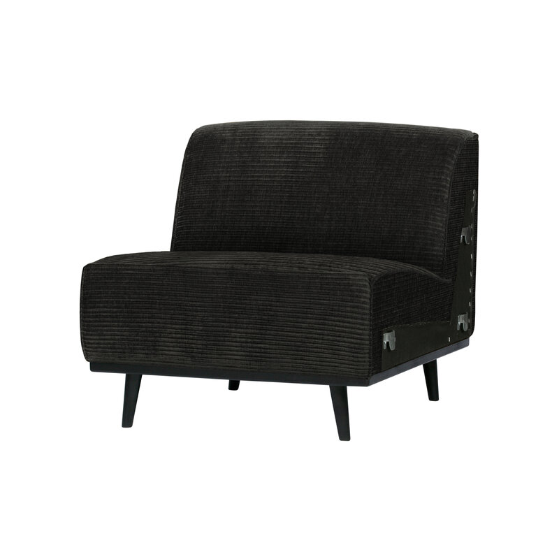 WOOOD-collectie Statement 1-zits Element Brede Platte Rib Graphite