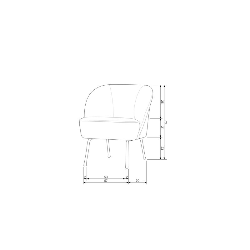 WOOOD-collectie Vogue Fauteuil Fluweel Poppy Mosterd
