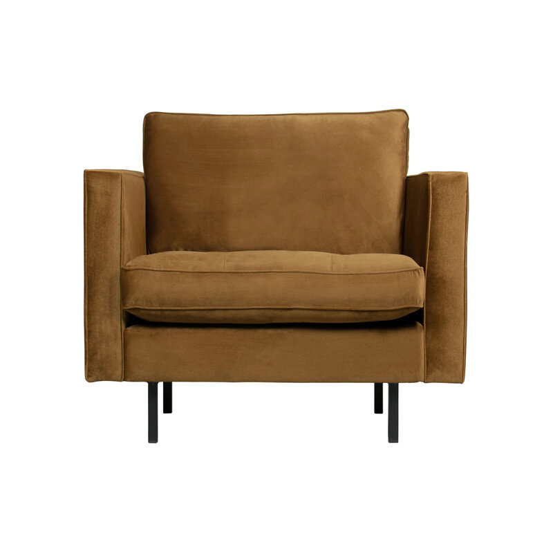 WOOOD-collectie Rodeo Classic Fauteuil Velvet Honing Geel
