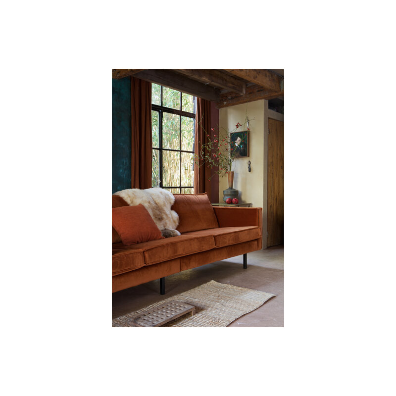 BePureHome-collectie Rodeo Bank 3-zits Velvet Roest