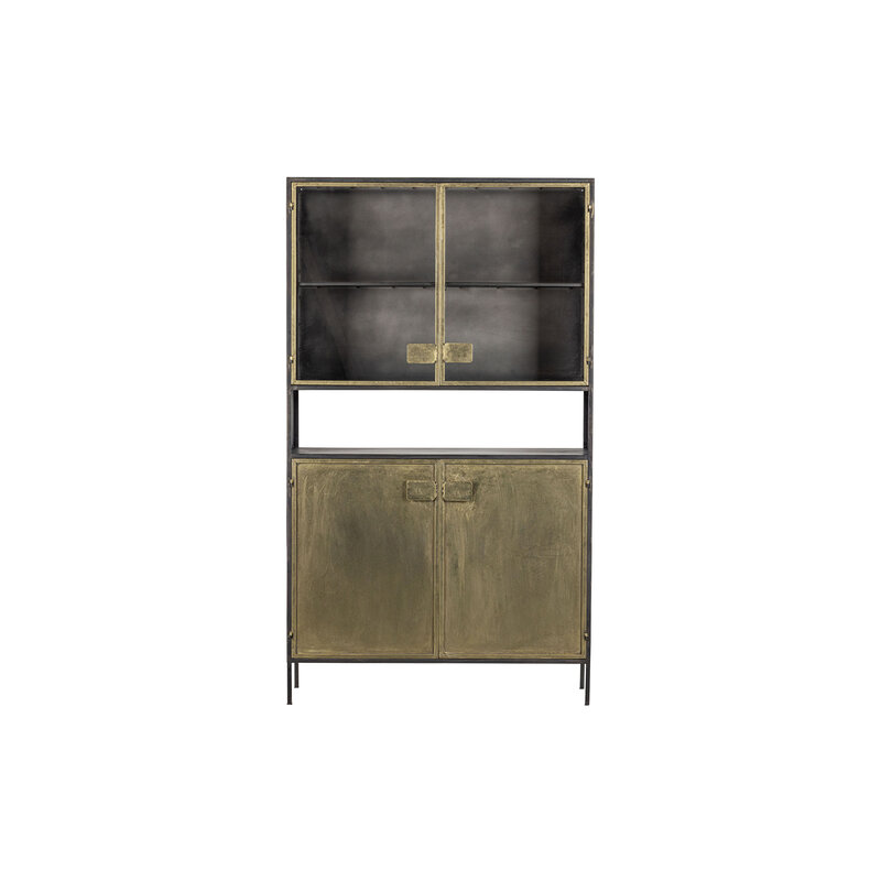 BePureHome-collectie Pack Vitrinekast Metaal Antique Brass / Zwart