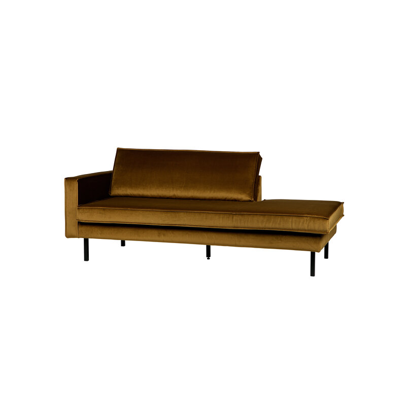 WOOOD-collectie Rodeo Daybed Left Velvet Honing Geel