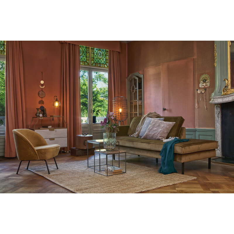 WOOOD-collectie Rodeo Daybed Left Velvet Honing Geel