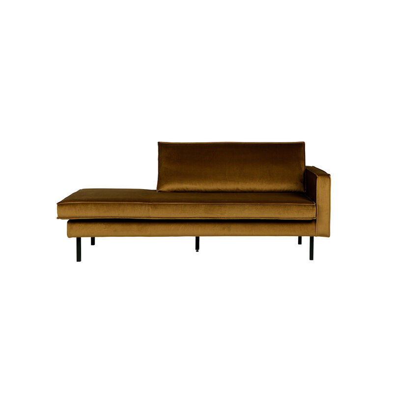 BePureHome-collectie Rodeo Daybed Right Velvet Honing Geel