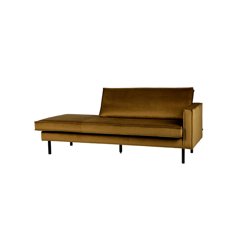 WOOOD-collectie Rodeo Daybed Right Velvet Honing Geel