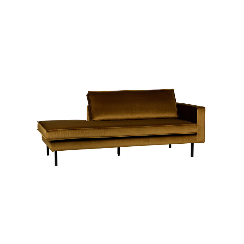 WOOOD-collectie Rodeo Daybed Right Velvet Honing Geel