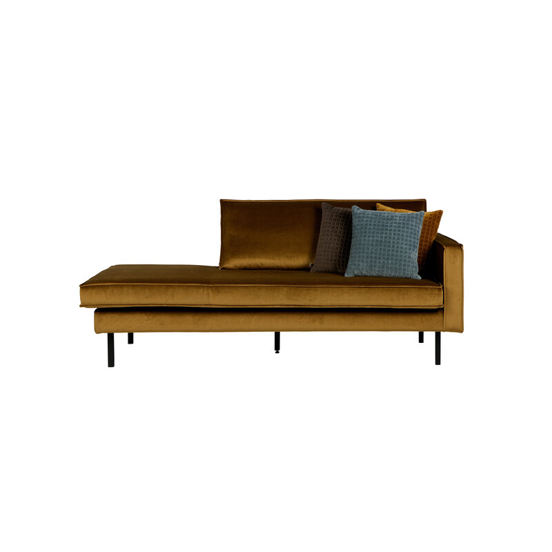 BePureHome-collectie Rodeo Daybed Right Velvet Honing Geel