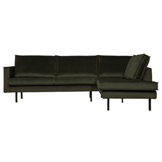 WOOOD Rodeo Hoekbank Rechts Velvet Dark Green Hunter