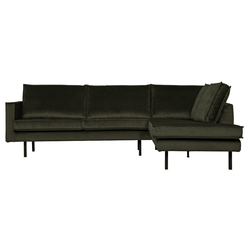 WOOOD-collectie Rodeo Corner Sofa Right Velvet Dark Green Hunter