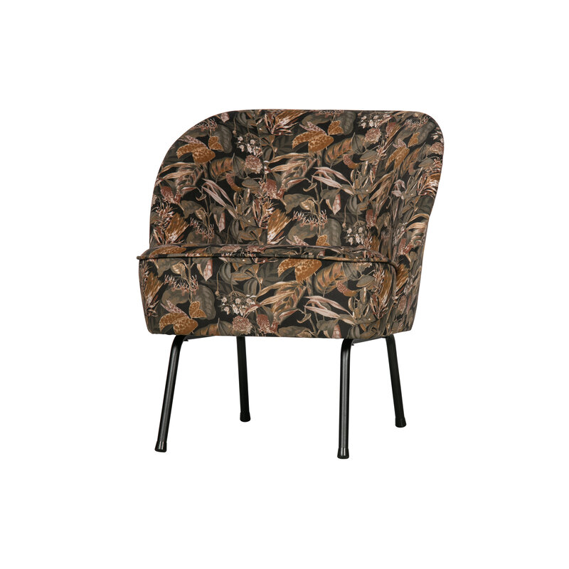 WOOOD-collectie Vogue Fauteuil Fluweel Bouquet Zwart