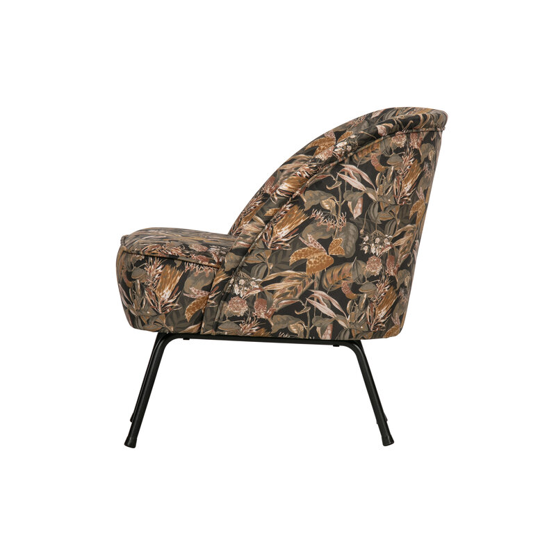 WOOOD-collectie Vogue Armchair Velvet Bouquet Black