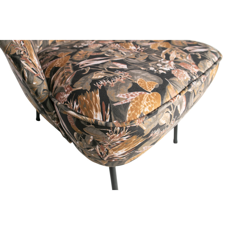 WOOOD-collectie Vogue Fauteuil Fluweel Bouquet Zwart