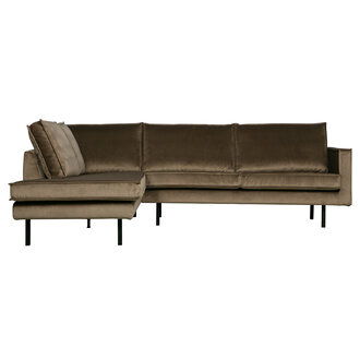 WOOOD Rodeo Hoekbank Links Velvet Taupe