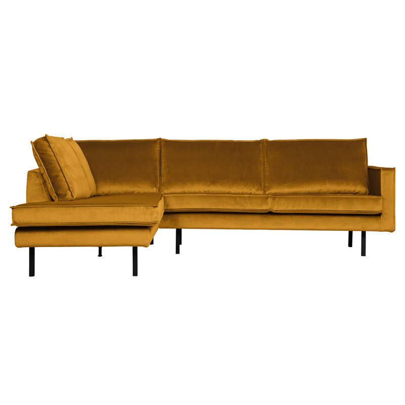 WOOOD-collectie Rodeo Hoekbank Links Velvet Oker