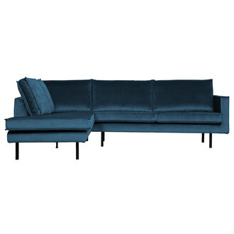 BePureHome Rodeo Hoekbank Links Velvet Blue