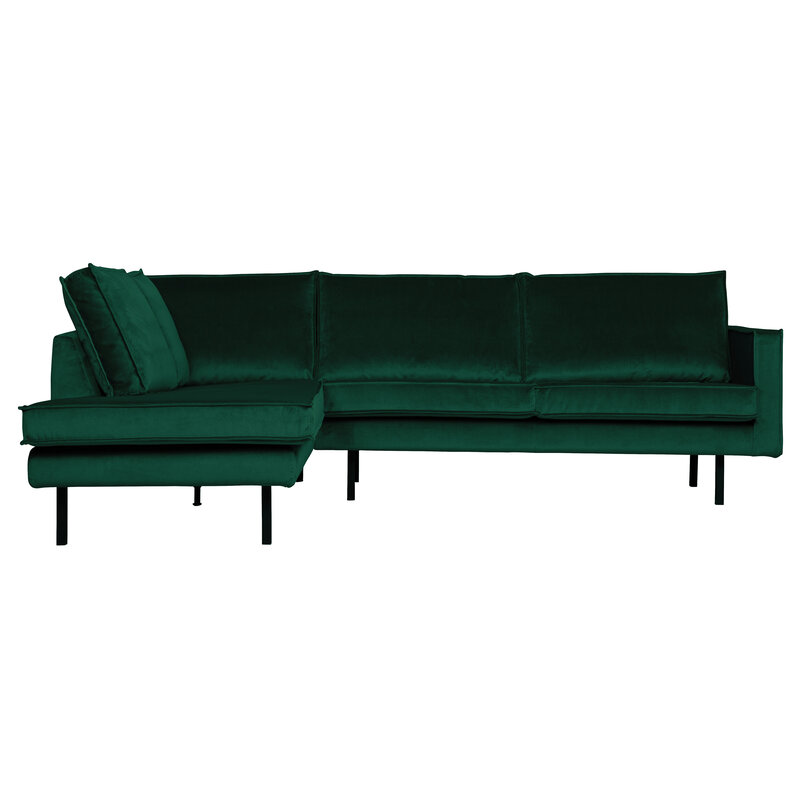 WOOOD-collectie Rodeo Hoekbank Links Velvet Green Forest