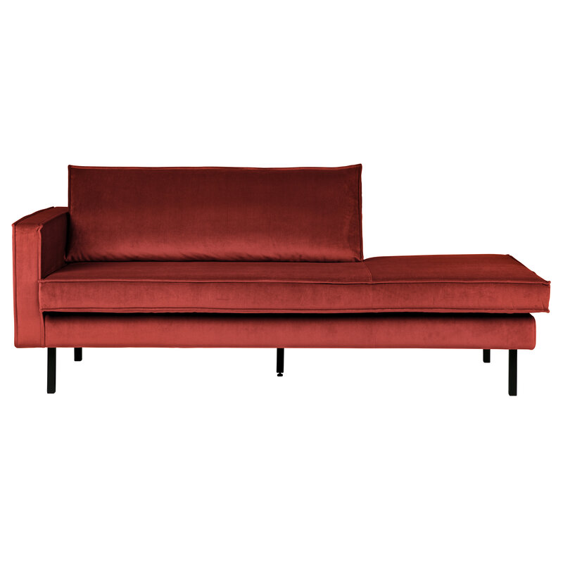 WOOOD-collectie Rodeo Daybed Left Velvet Chestnut