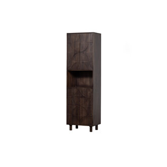 WOOOD Draw 4-deurs Opbergkast Met Open Vak Mango Hout Walnoot