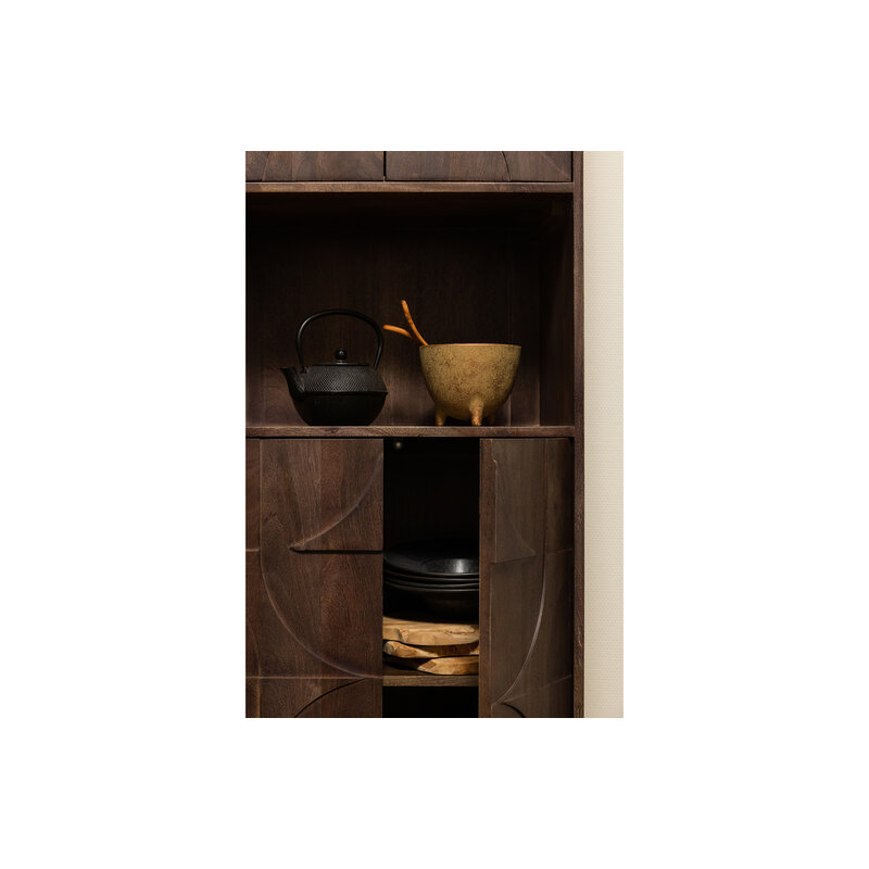 WOOOD-collectie Draw 4-door Storage Cabinet With Open Compartment Mango Wood