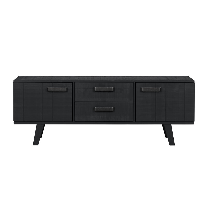 WOOOD-collectie Watch Tv Unit Pine Rough Sawn Black [fsc]