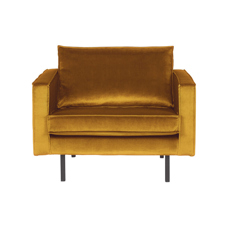 WOOOD-collectie Rodeo Armchair Velvet Oker