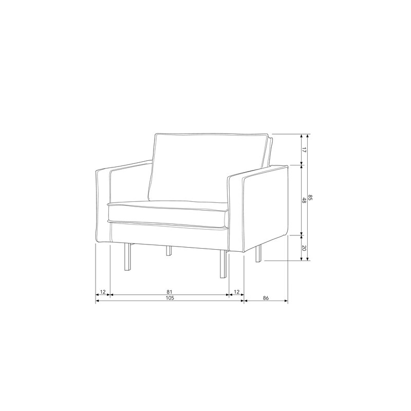 WOOOD-collectie Rodeo Fauteuil Velvet Oker