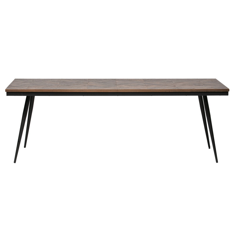 WOOOD-collectie Rhombic Eettafel 220x90cm Hout/metaal