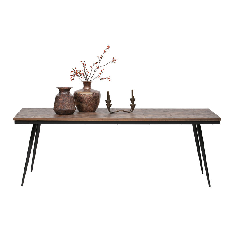WOOOD-collectie Rhombic Eettafel 220x90cm Hout/metaal