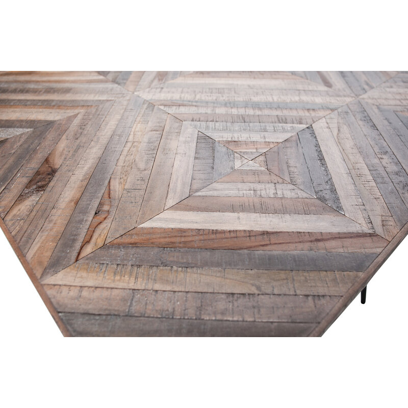 WOOOD-collectie Rhombic Eettafel 220x90cm Hout/metaal