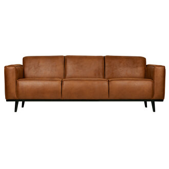 WOOOD Statement 3-zits Bank 230 Cm Lederlook Cognac