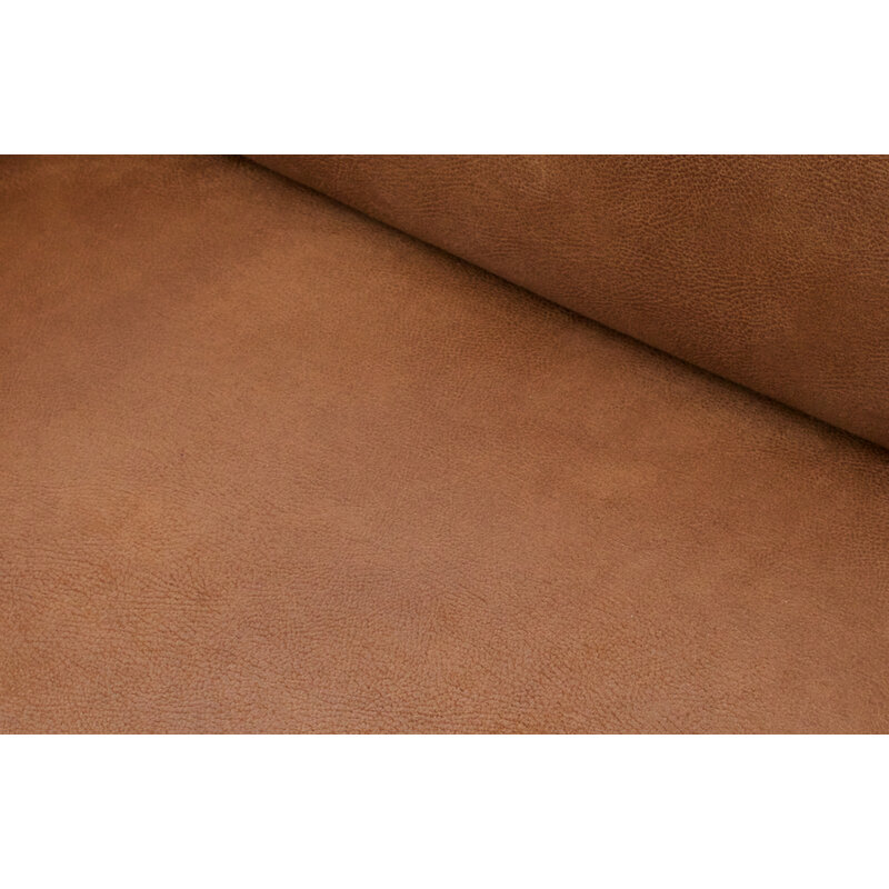 WOOOD-collectie Statement 3-zits Bank 230 Cm Lederlook Cognac