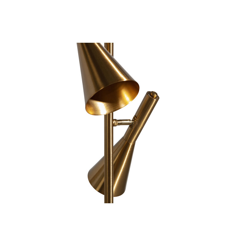 BePureHome-collectie Body Vloerlamp Met 2 Lampen Metaal/marmer Antique Brass